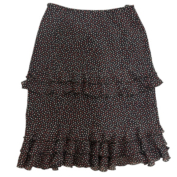 Y2K Escada for Neiman Marcus Skirt Ruffle Polkadot 100% Silk - Picture 4 of 4